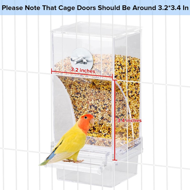 lemtrflo No Mess Bird Feeder Water Dispenser Set, Parakeet Cage Accessories, Bird Feeder and Waterers in Cage for Cockatiels, Finches, Lovebirds, Budgies, Canaries - Image 5